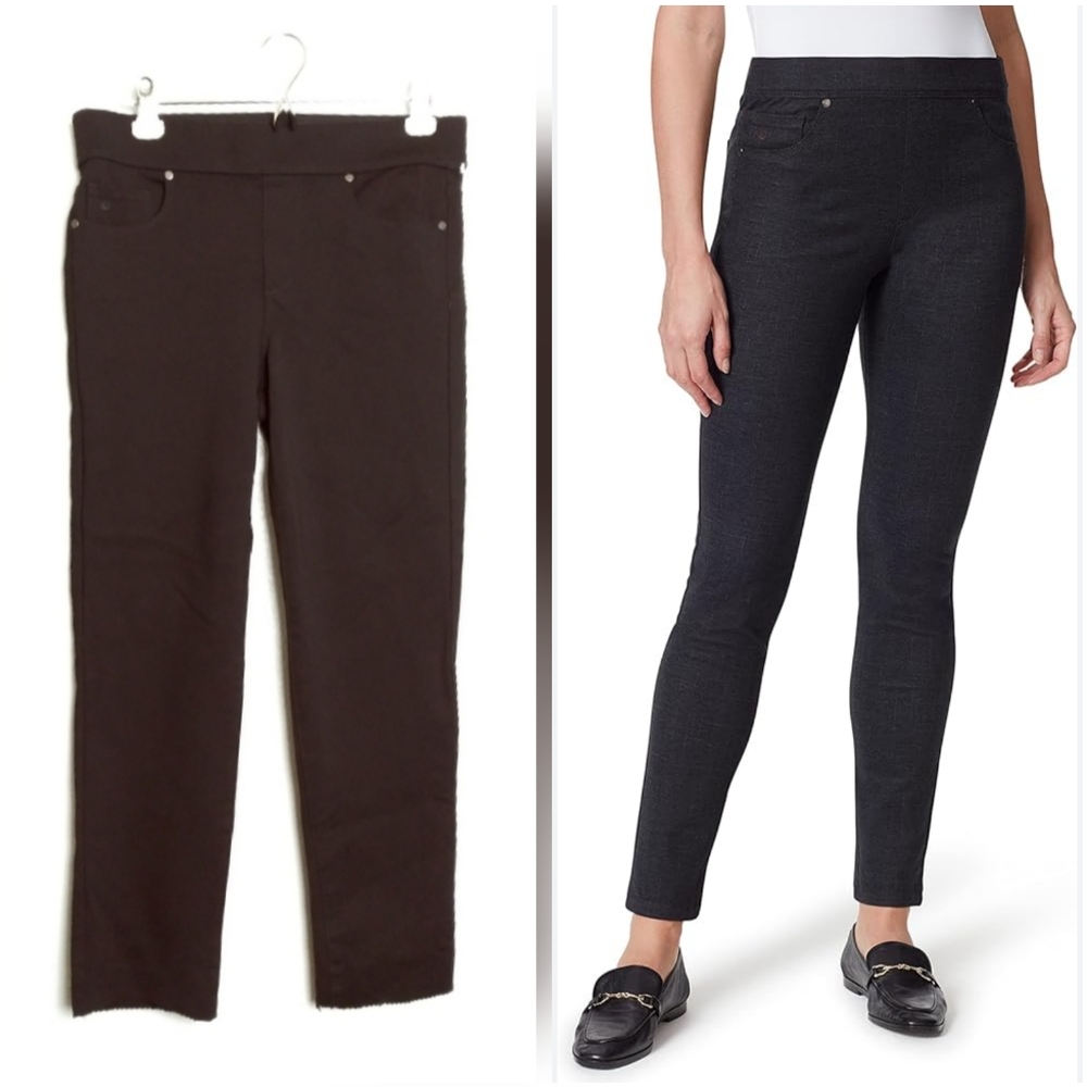 Gloria Vanderbilt Avery Ponte Slim Pull On Pant Siz 8 All Around Slimmin…